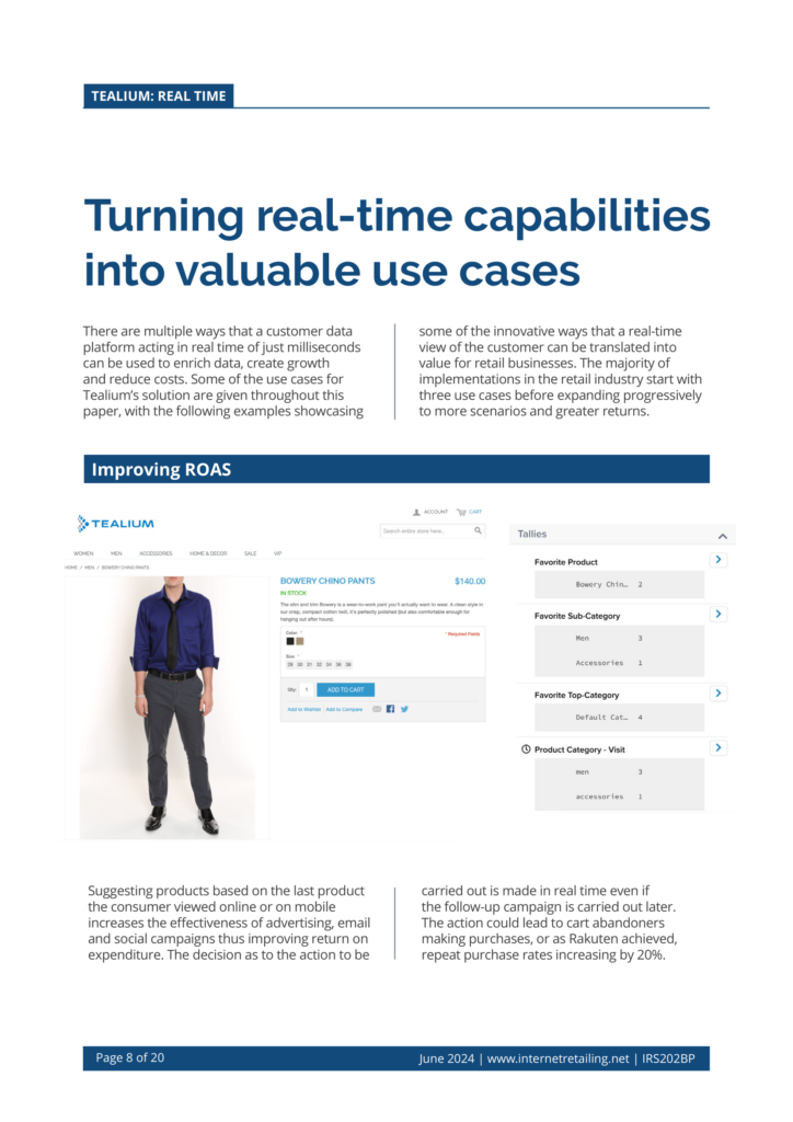 Turning real-time capabilities
into valuable use cases - InternetRetailing Tealium